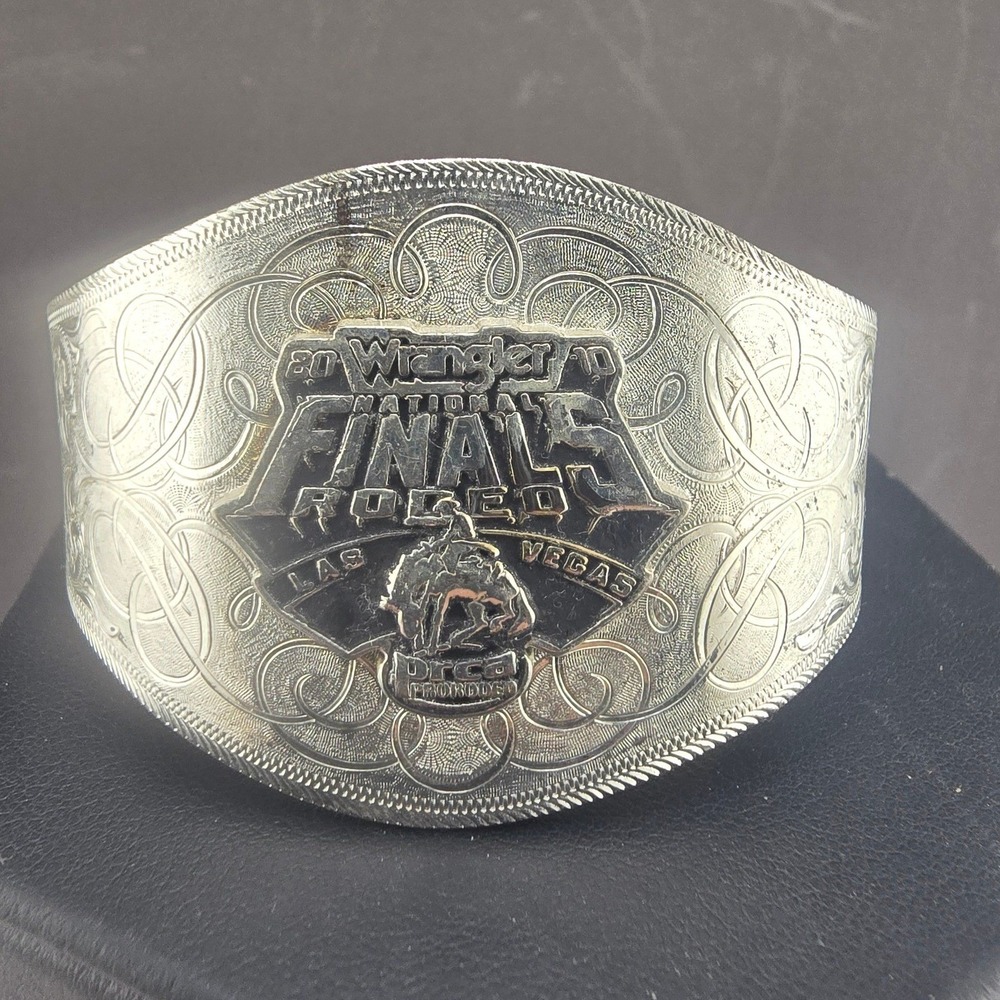Vintage Montana Silversmiths NFR Rodeo Cuff Bracelet Silver 2010 Wrangler 6.5